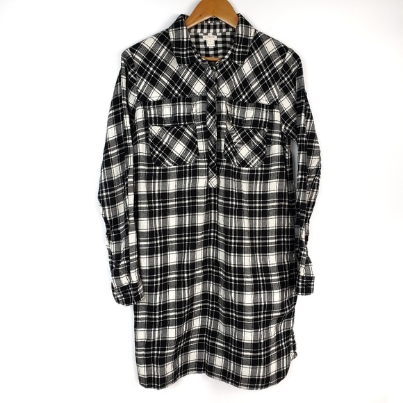 J. Crew Factory Dresses & Skirts - ⬇️25 J Crew Factory Plaid Flannel Tunic Dress